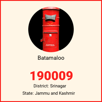 Batamaloo pin code, district Srinagar in Jammu and Kashmir