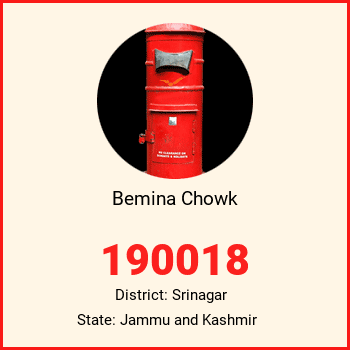 Bemina Chowk pin code, district Srinagar in Jammu and Kashmir