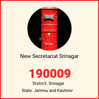 New Secretariat Srinagar pin code, district Srinagar in Jammu and Kashmir
