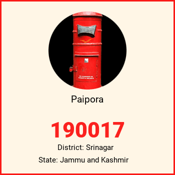 Paipora pin code, district Srinagar in Jammu and Kashmir