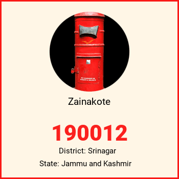 Zainakote pin code, district Srinagar in Jammu and Kashmir
