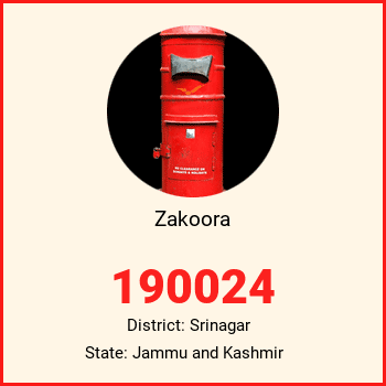 Zakoora pin code, district Srinagar in Jammu and Kashmir
