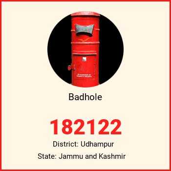 Badhole pin code, district Udhampur in Jammu and Kashmir