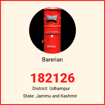 Barerian pin code, district Udhampur in Jammu and Kashmir