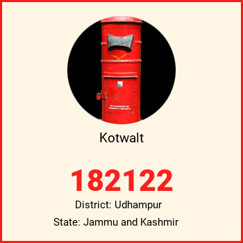 Kotwalt pin code, district Udhampur in Jammu and Kashmir