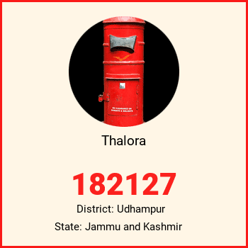 Thalora pin code, district Udhampur in Jammu and Kashmir