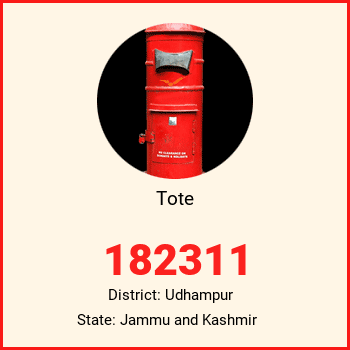 Tote pin code, district Udhampur in Jammu and Kashmir