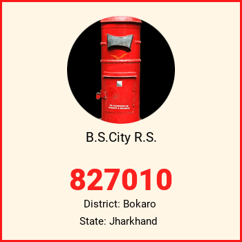 B.S.City R.S. pin code, district Bokaro in Jharkhand