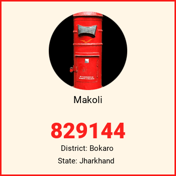 Makoli pin code, district Bokaro in Jharkhand