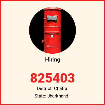 Hiring pin code, district Chatra in Jharkhand