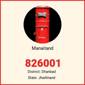 Manaitand pin code, district Dhanbad in Jharkhand
