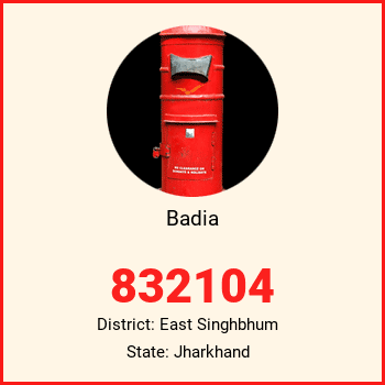 Badia pin code, district East Singhbhum in Jharkhand