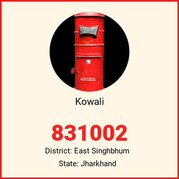 Kowali pin code, district East Singhbhum in Jharkhand