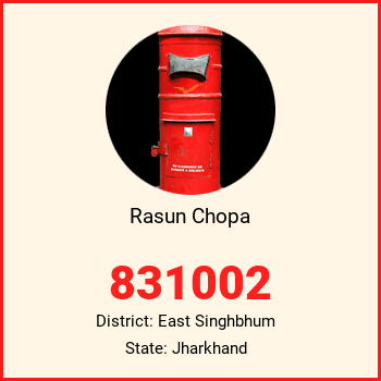 Rasun Chopa pin code, district East Singhbhum in Jharkhand