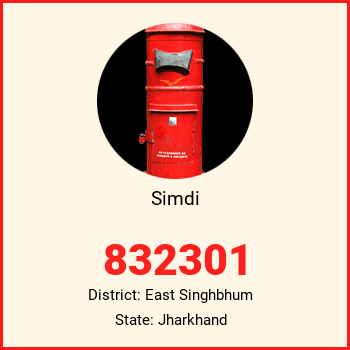 Simdi pin code, district East Singhbhum in Jharkhand