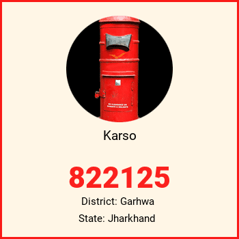 Karso pin code, district Garhwa in Jharkhand