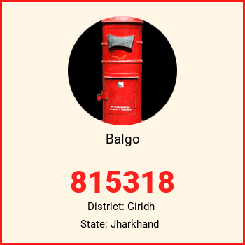 Balgo pin code, district Giridh in Jharkhand