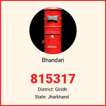 Bhandari pin code, district Giridh in Jharkhand