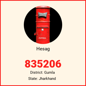 Hesag pin code, district Gumla in Jharkhand