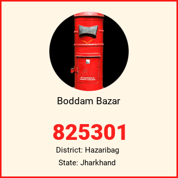 Boddam Bazar pin code, district Hazaribag in Jharkhand