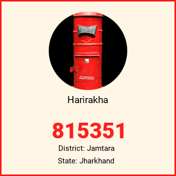 Harirakha pin code, district Jamtara in Jharkhand