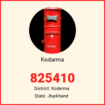 Kodarma pin code, district Koderma in Jharkhand