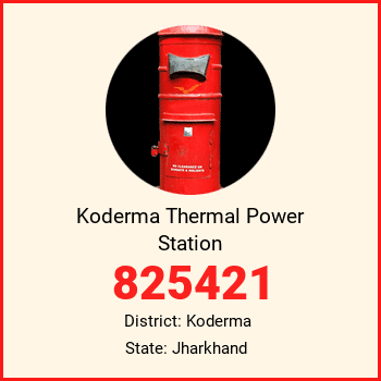 Koderma Thermal Power Station pin code, district Koderma in Jharkhand