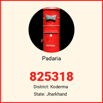 Padaria pin code, district Koderma in Jharkhand