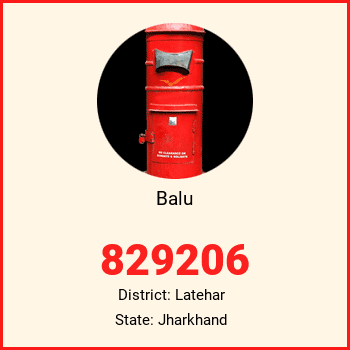 Balu pin code, district Latehar in Jharkhand