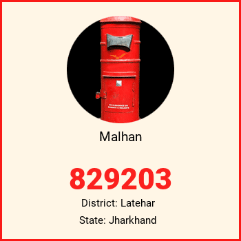 Malhan pin code, district Latehar in Jharkhand