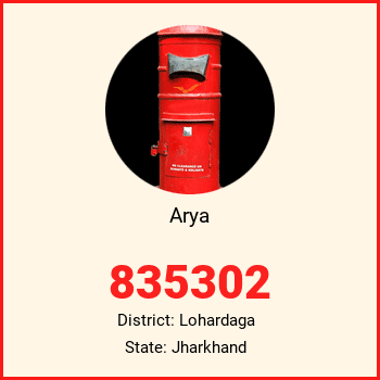 Arya pin code, district Lohardaga in Jharkhand