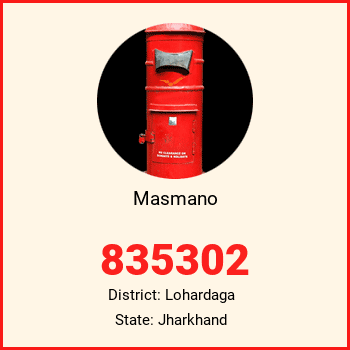 Masmano pin code, district Lohardaga in Jharkhand