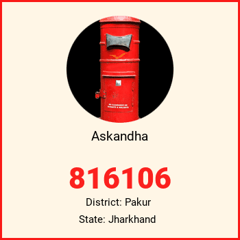 Askandha pin code, district Pakur in Jharkhand