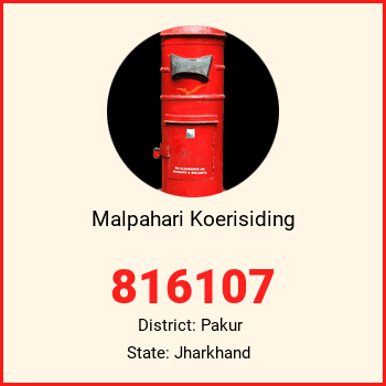 Malpahari Koerisiding pin code, district Pakur in Jharkhand