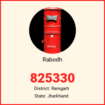 Rabodh pin code, district Ramgarh in Jharkhand