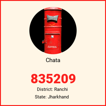 Chata pin code, district Ranchi in Jharkhand