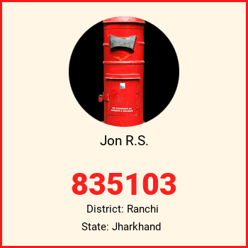 Jon R.S. pin code, district Ranchi in Jharkhand