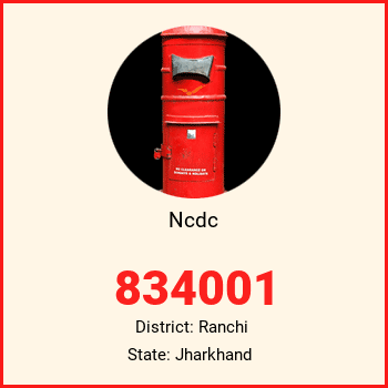 Ncdc pin code, district Ranchi in Jharkhand