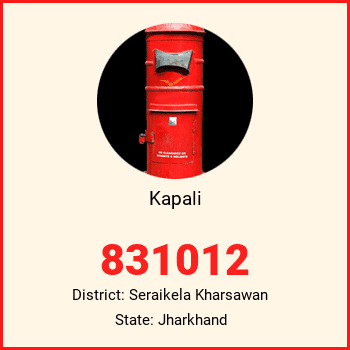 Kapali pin code, district Seraikela Kharsawan in Jharkhand