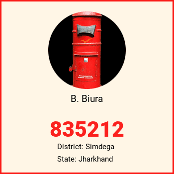 B. Biura pin code, district Simdega in Jharkhand