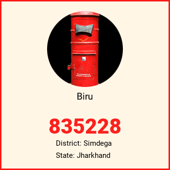 Biru pin code, district Simdega in Jharkhand