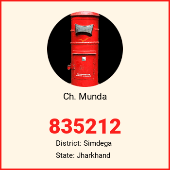 Ch. Munda pin code, district Simdega in Jharkhand