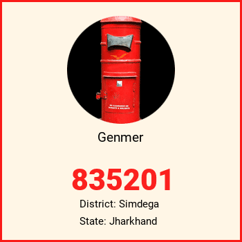 Genmer pin code, district Simdega in Jharkhand