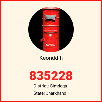 Keonddih pin code, district Simdega in Jharkhand