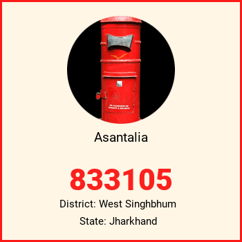 Asantalia pin code, district West Singhbhum in Jharkhand