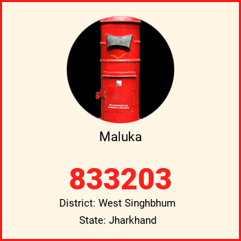 Maluka pin code, district West Singhbhum in Jharkhand