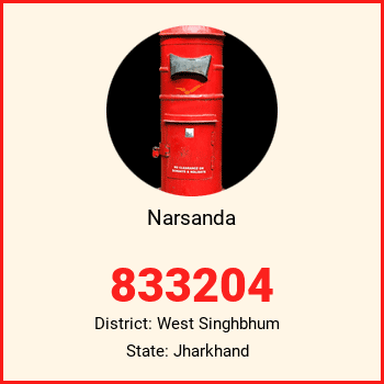 Narsanda pin code, district West Singhbhum in Jharkhand