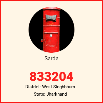 Sarda pin code, district West Singhbhum in Jharkhand