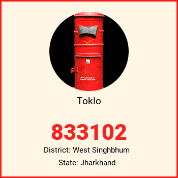 Toklo pin code, district West Singhbhum in Jharkhand