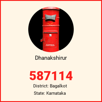 Dhanakshirur pin code, district Bagalkot in Karnataka